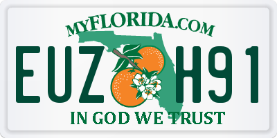 FL license plate EUZH91