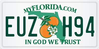 FL license plate EUZH94