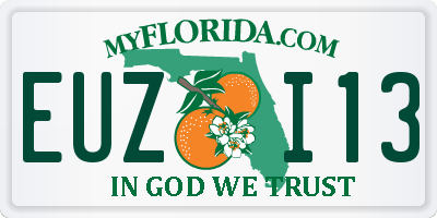 FL license plate EUZI13