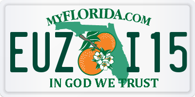 FL license plate EUZI15