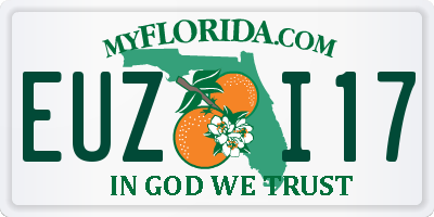 FL license plate EUZI17
