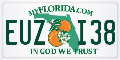 FL license plate EUZI38