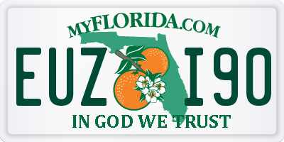 FL license plate EUZI90