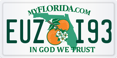 FL license plate EUZI93