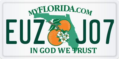FL license plate EUZJ07