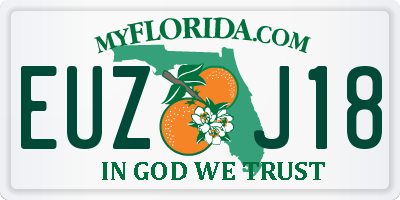 FL license plate EUZJ18