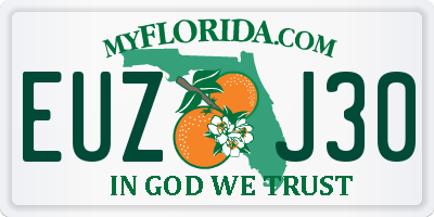 FL license plate EUZJ30