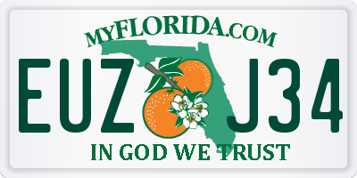 FL license plate EUZJ34