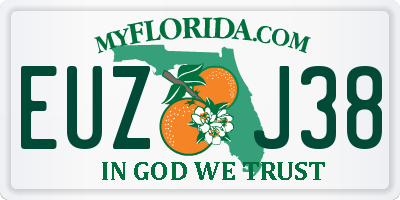 FL license plate EUZJ38