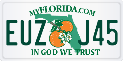 FL license plate EUZJ45