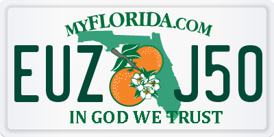FL license plate EUZJ50