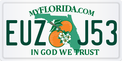 FL license plate EUZJ53