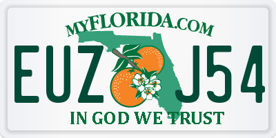 FL license plate EUZJ54