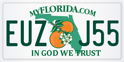 FL license plate EUZJ55