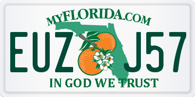 FL license plate EUZJ57