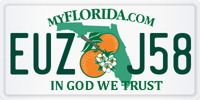 FL license plate EUZJ58