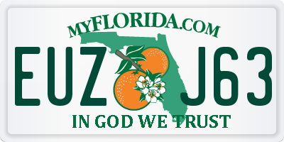 FL license plate EUZJ63