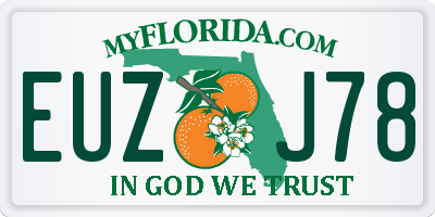 FL license plate EUZJ78
