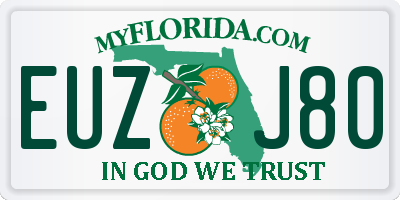 FL license plate EUZJ80