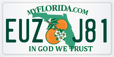 FL license plate EUZJ81