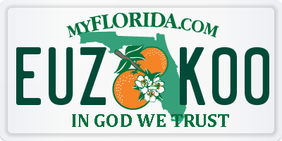 FL license plate EUZK00