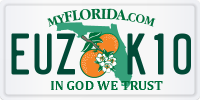 FL license plate EUZK10