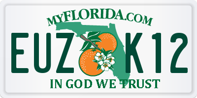 FL license plate EUZK12