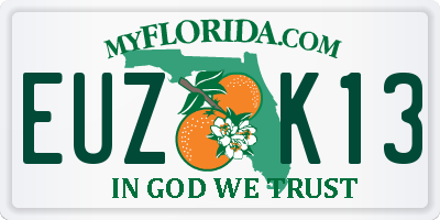 FL license plate EUZK13