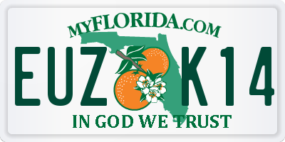 FL license plate EUZK14