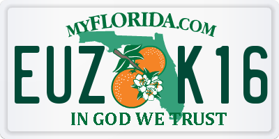 FL license plate EUZK16
