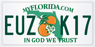 FL license plate EUZK17