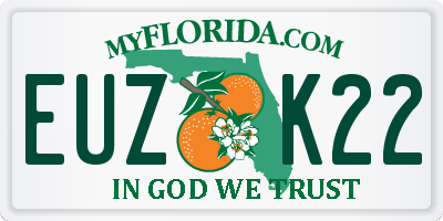 FL license plate EUZK22