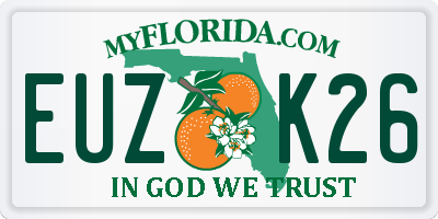 FL license plate EUZK26