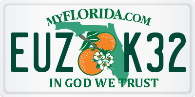 FL license plate EUZK32