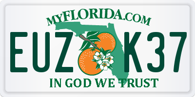 FL license plate EUZK37