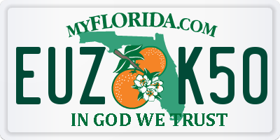 FL license plate EUZK50