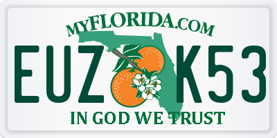 FL license plate EUZK53