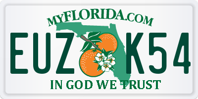FL license plate EUZK54