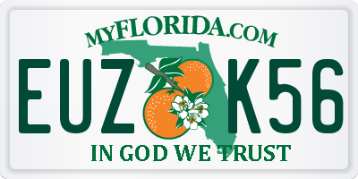 FL license plate EUZK56