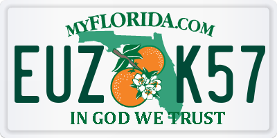 FL license plate EUZK57