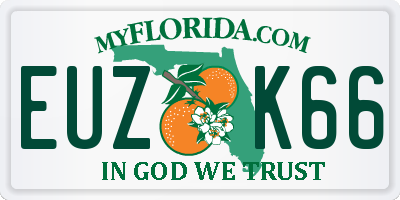 FL license plate EUZK66