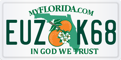 FL license plate EUZK68