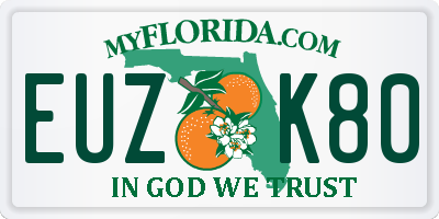 FL license plate EUZK80