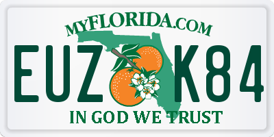 FL license plate EUZK84