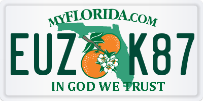 FL license plate EUZK87