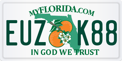 FL license plate EUZK88