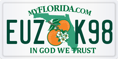 FL license plate EUZK98