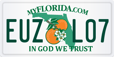 FL license plate EUZL07