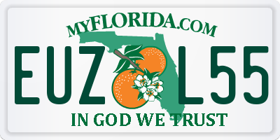FL license plate EUZL55