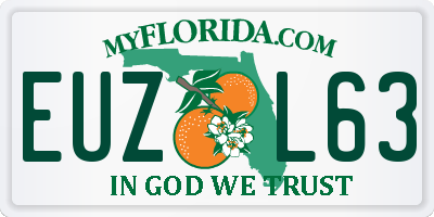 FL license plate EUZL63